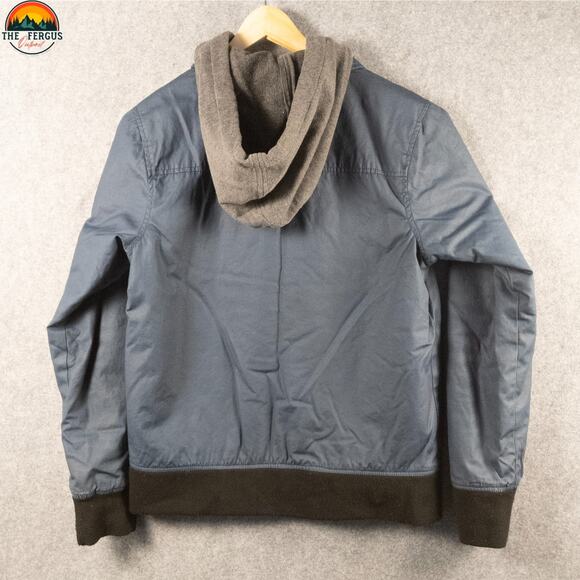 Empyre Y2K Bomber Jacket Blue Cotton Canvas Long Sleeve Hooded Full-Zip Men's S - Picture 2 of 15